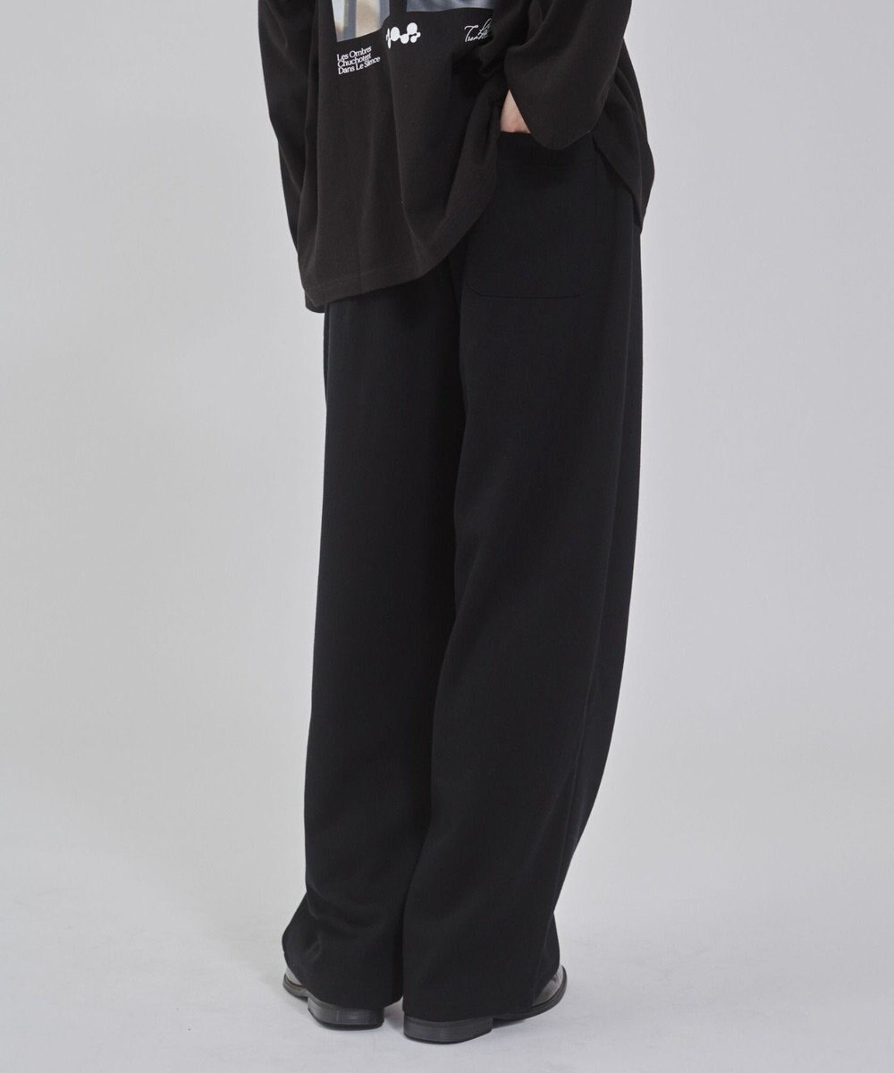 WEGO 【ウエストゴム/MLサイズ展開/ユニセックス着用ITEM】ボンディングワイドスウェットパンツ 