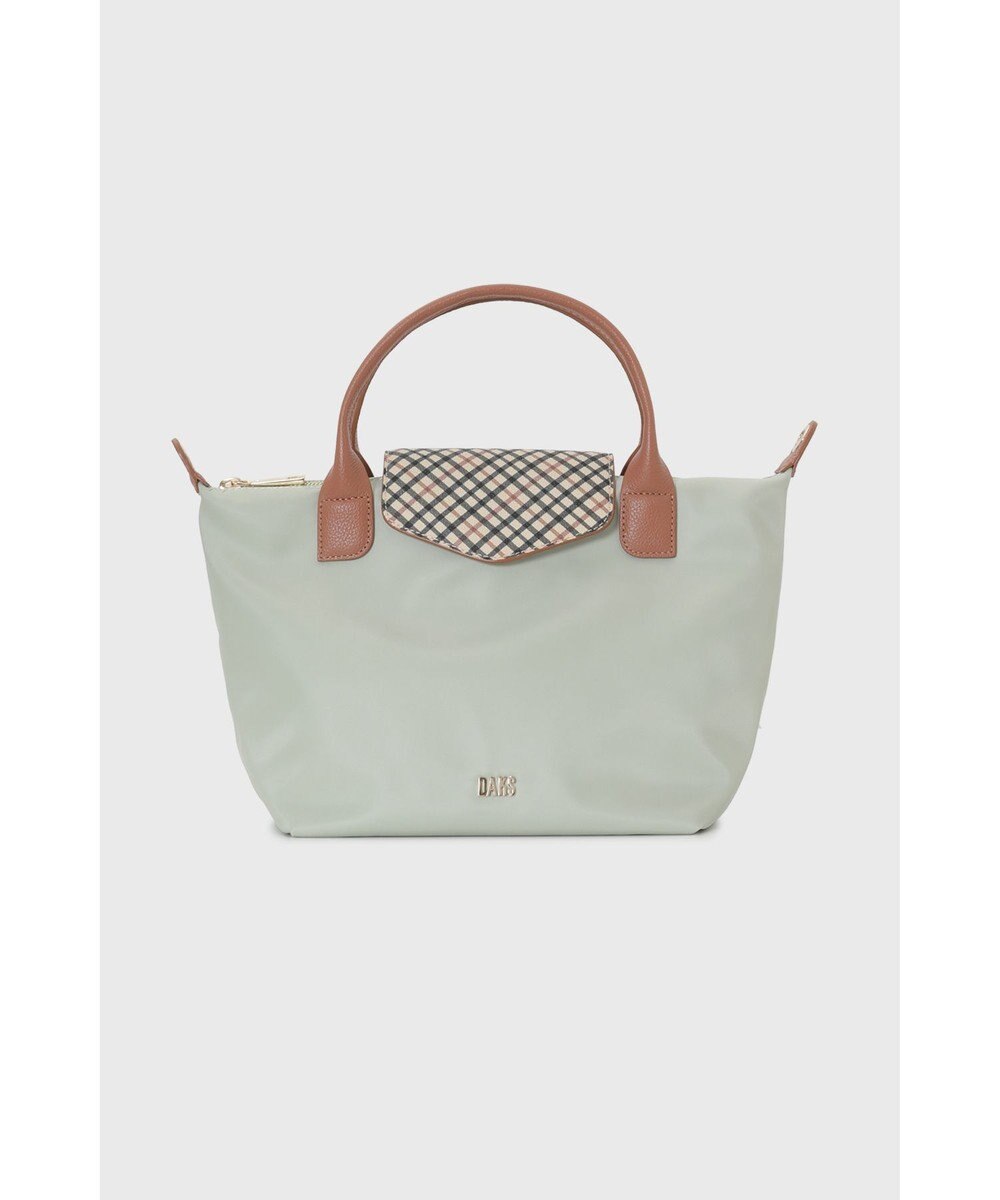 DAKS 【2WAY】ナイロン×牛革 ハウスチェック トートバッグ 
