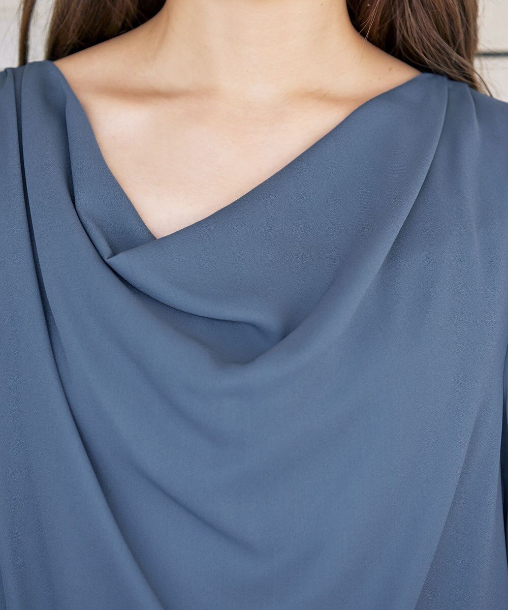 Tiaclasse L 【洗える】胸元ドレープブラウス 