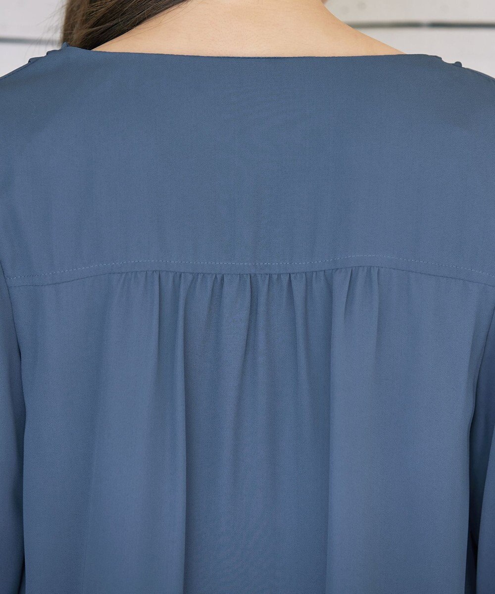 Tiaclasse L 【洗える】胸元ドレープブラウス 