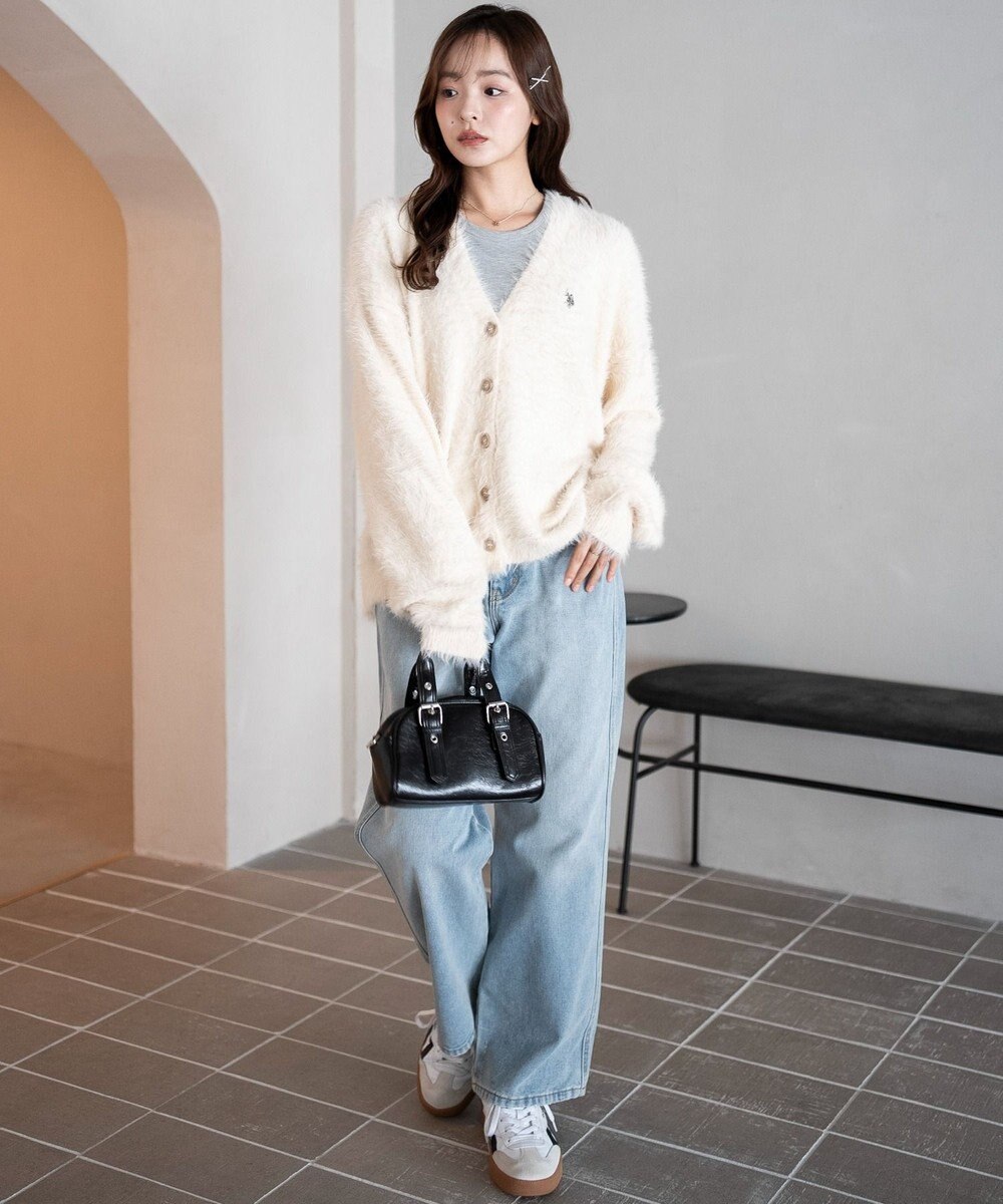 WEGO 【25年秋冬新作/WEB限定】別注USPOLOシャギーニットカーデ 