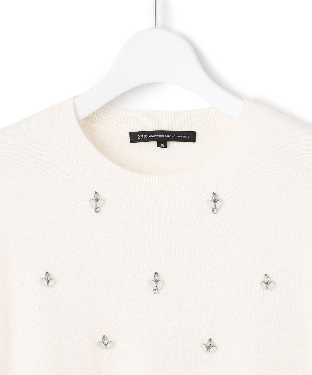 23区 L 【滝沢眞規子さん着用】ビジュー クルーネック ニット 