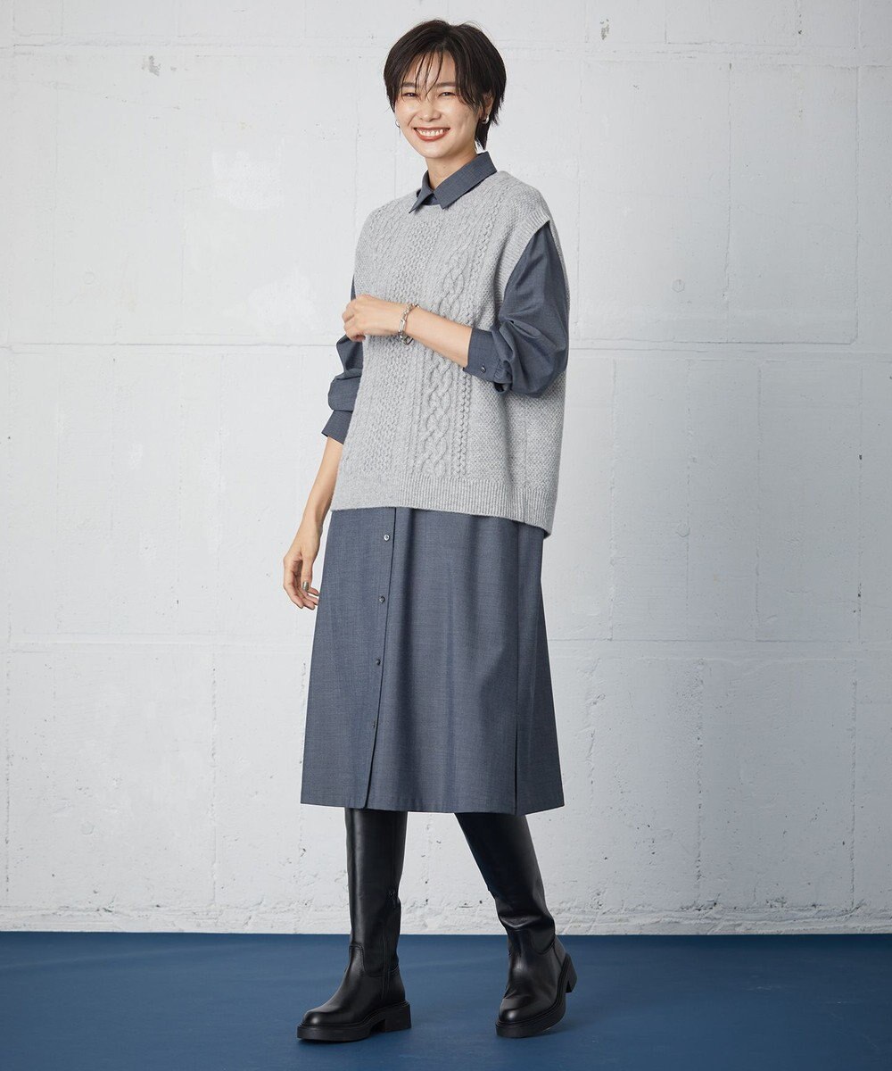 J.PRESS LADIES 【洗える】アラン ニットベスト 