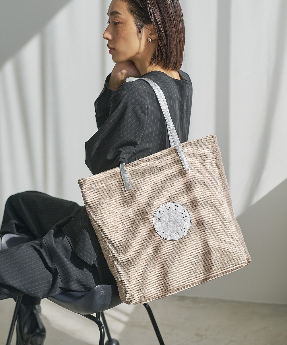 ＜fashion trend news掲載＞グッシオ TOTE PAGLIA/LAMINATO, シルバー, FREE