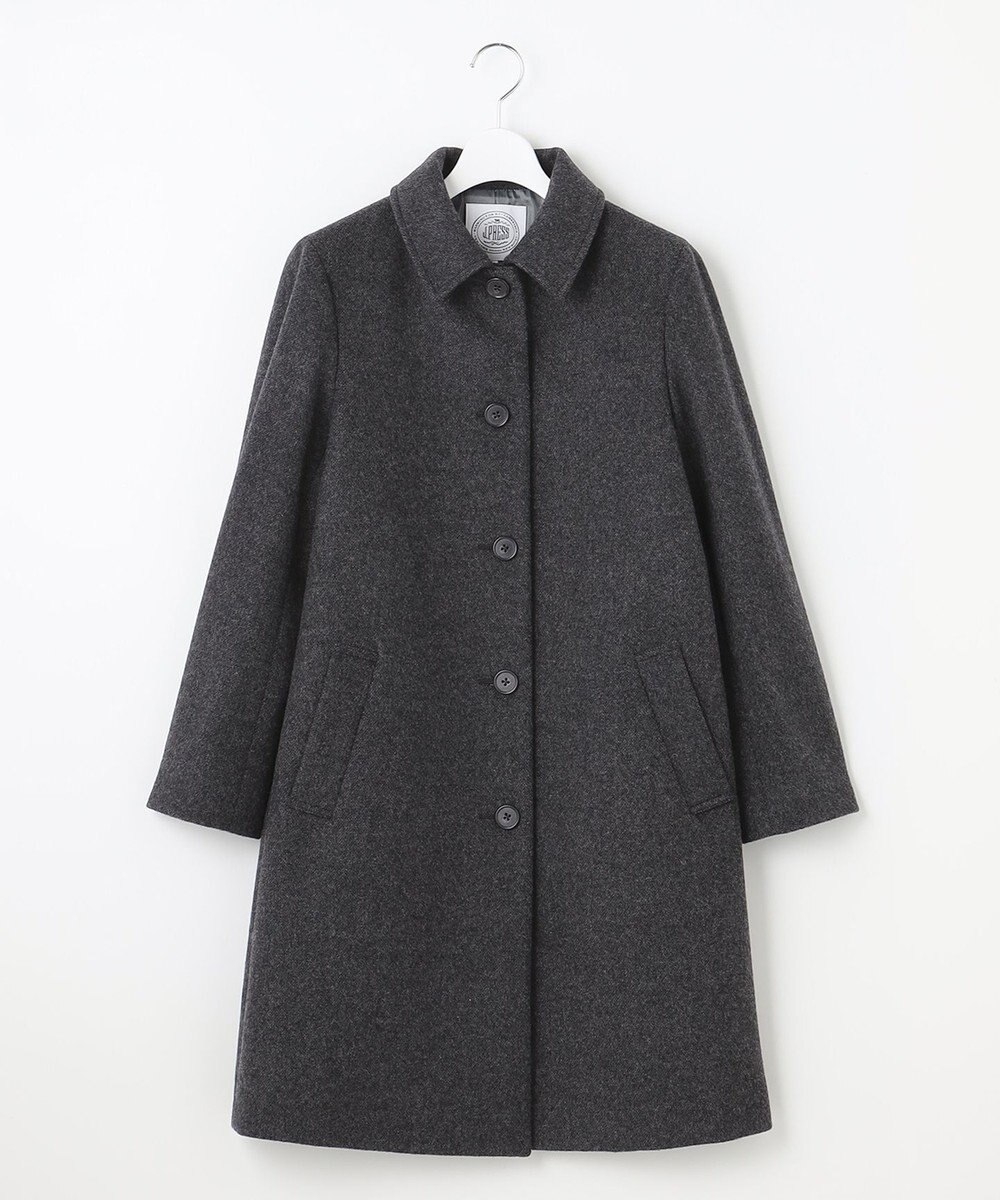 J.PRESS LADIES L ショートビーバー ステンカラーコート 