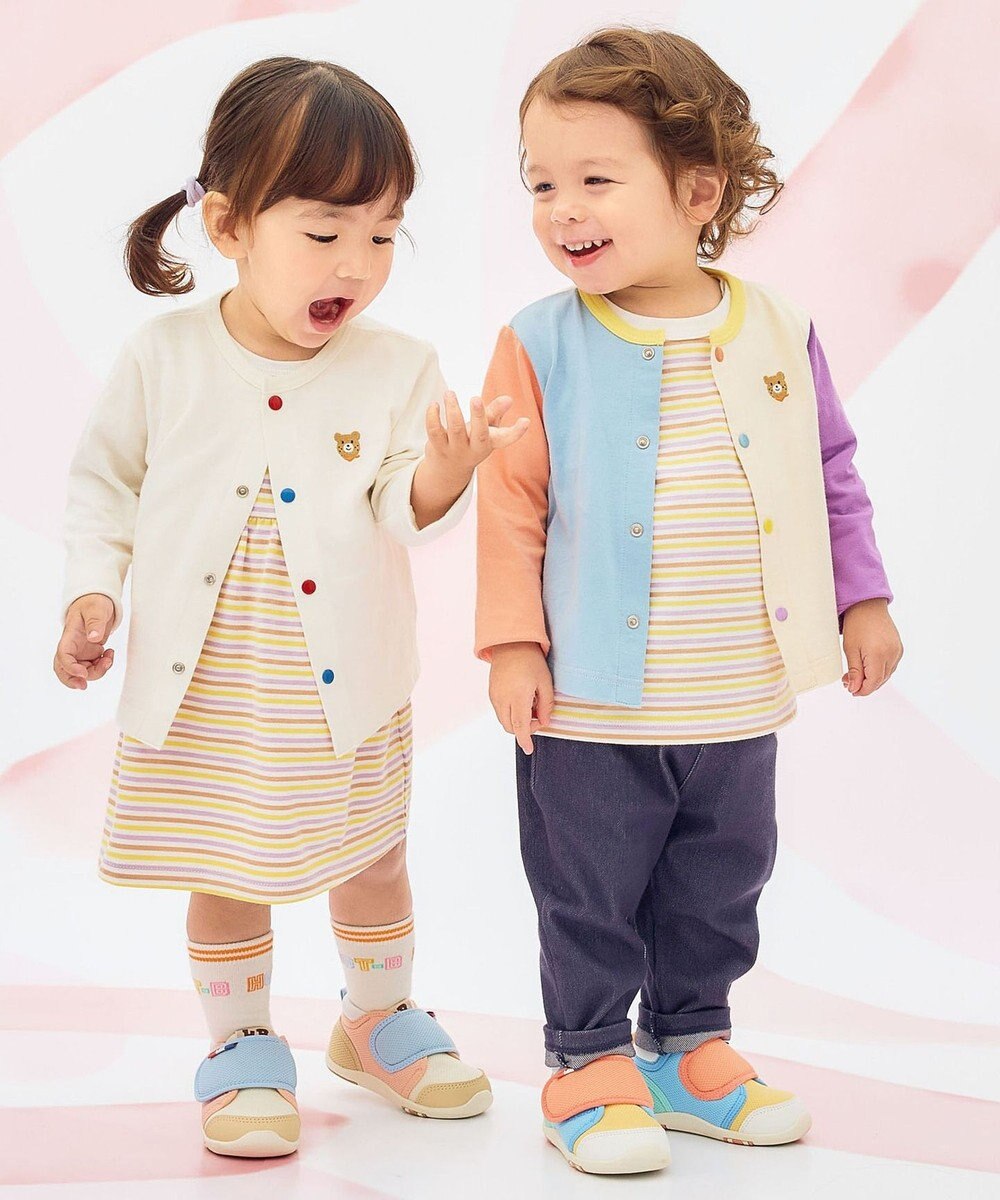 MIKI HOUSE HOT BISCUITS 【80-120cm】【Everyday Series】天竺素材 ワンポイントカーディガン 