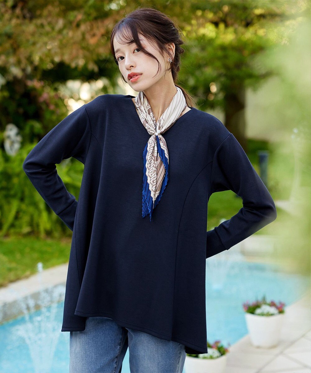 Tiaclasse 【洗える】【ふわもち美すふれ】フレアシルエットカットソー 