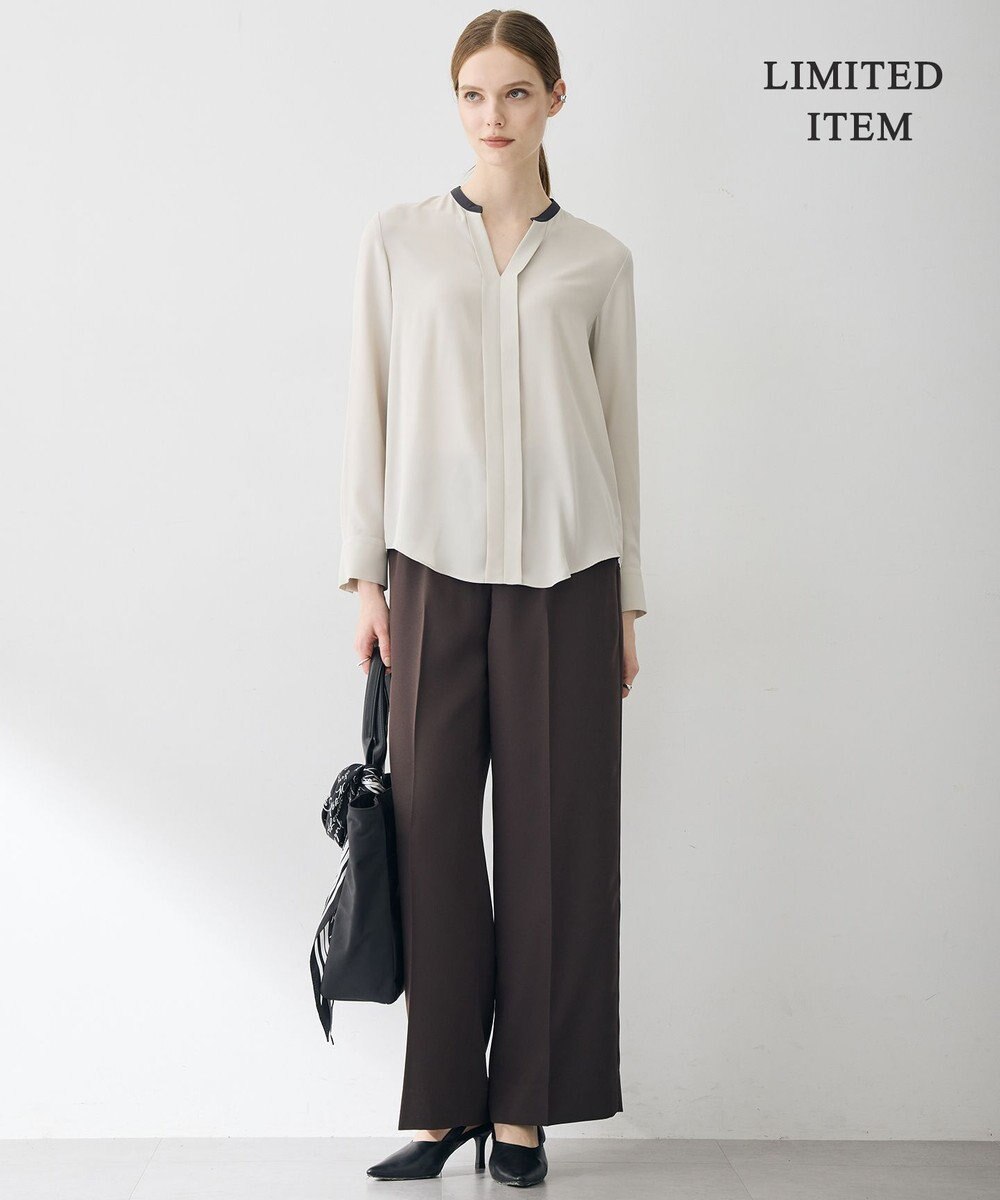 ICB L 【6/12-6/28期間限定・受注生産・WEB限定】BackSatinAmunzen キーネックブラウス 