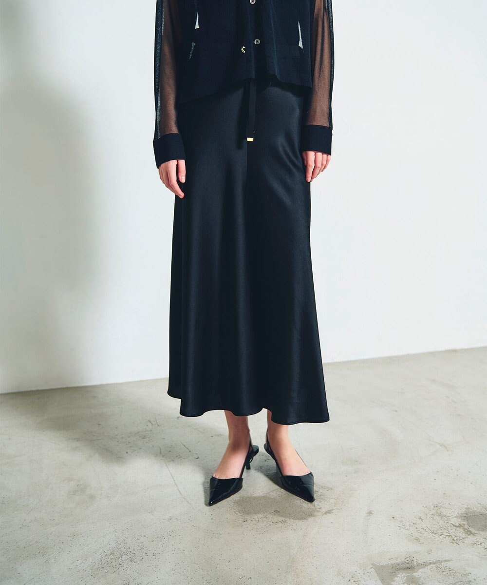 GRACE CONTINENTAL サテンバイアスロングスカート 