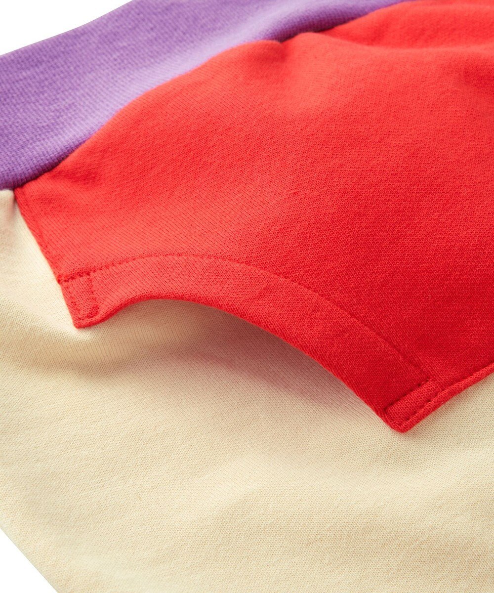 MIKI HOUSE HOT BISCUITS 【80-120cm】 マルチカラー配色切り替え ロゴパーカー 