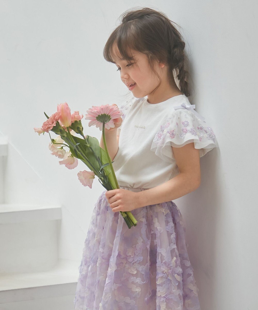 ANY KIDS フラワーチュール半袖Tシャツ 