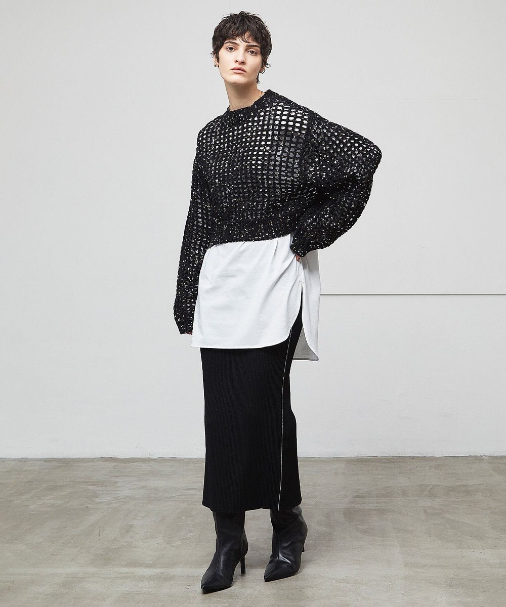 BEIGE， 【洗える】LAURA / Iラインリブスカート 