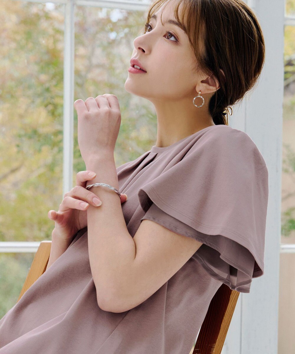 Tiaclasse 【UVケア・接触冷感】“あまラク” シフォンフレアスリーブカットソーチュニック 