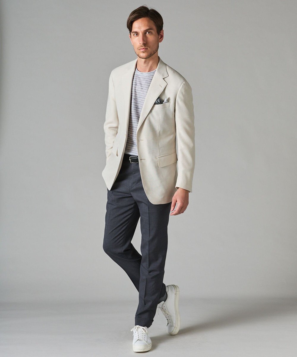 GOTAIRIKU ロングセラー【洗える/折り目加工/シワになりにくい/ウエストアジャスター】ウォッシャブル サマーウール100％パンツ_定番色(ノータック)23/24年モデル 