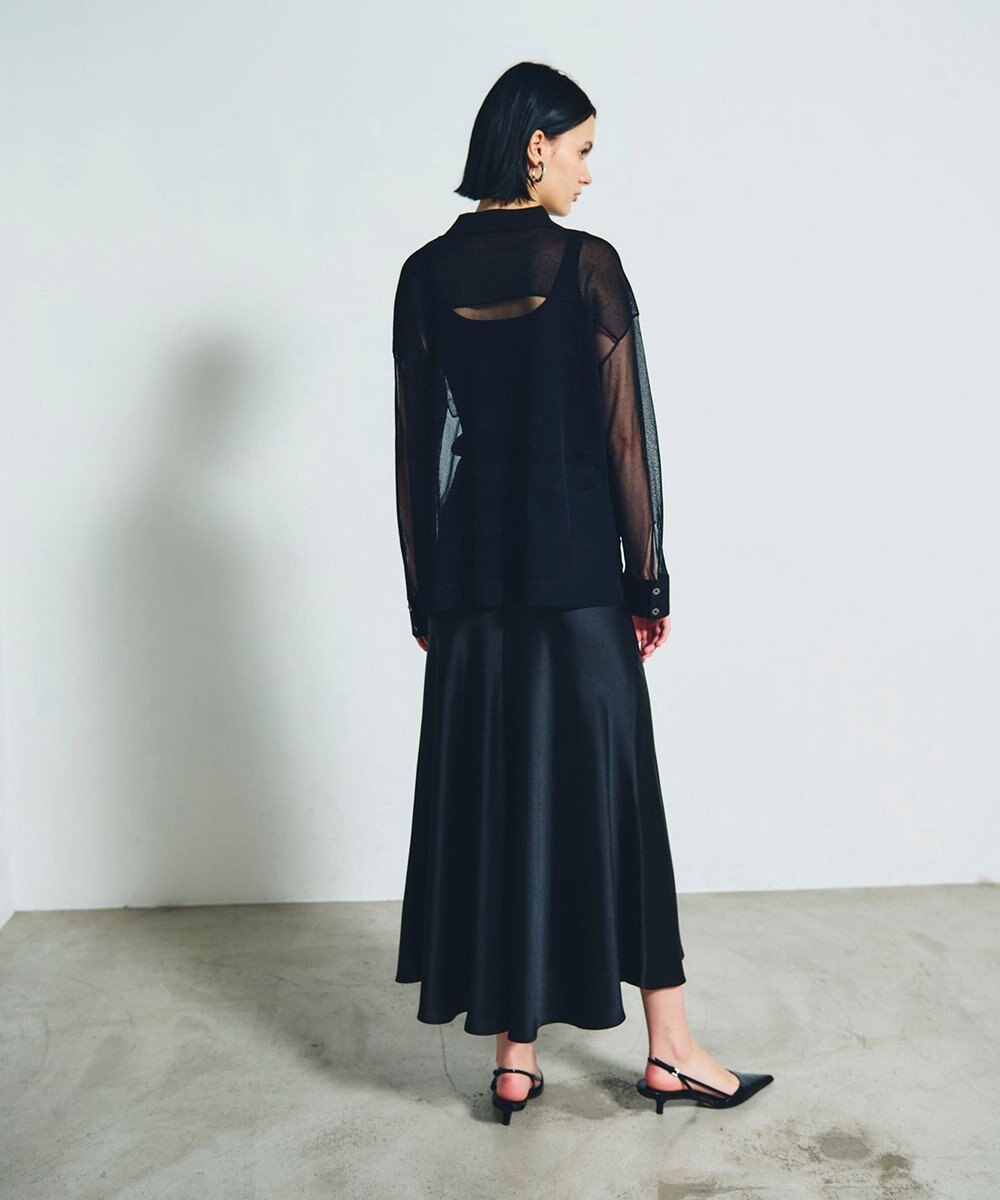 GRACE CONTINENTAL サテンバイアスロングスカート 