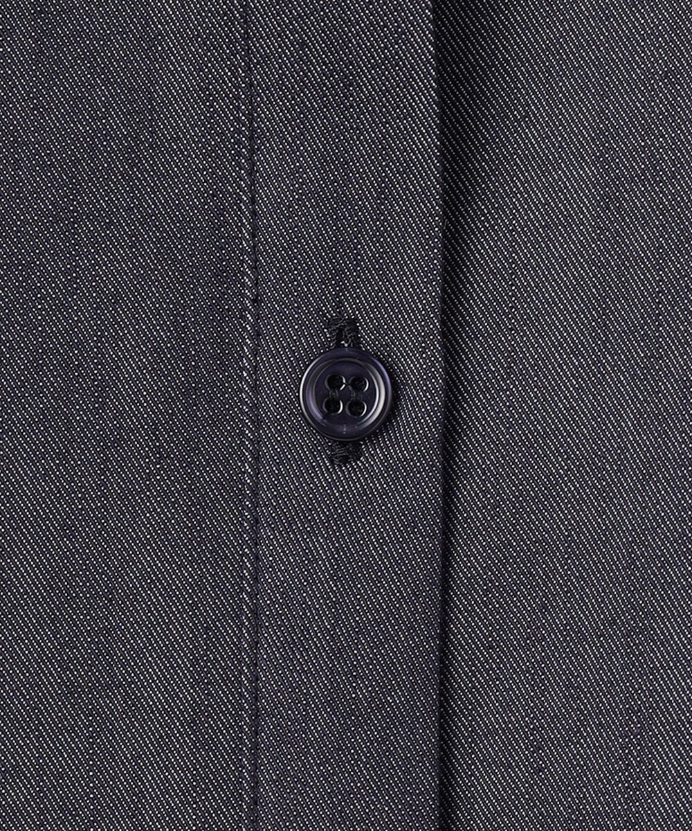 ICB 【洗える】リアクティブソフトデニム バンドカラーシャツ 