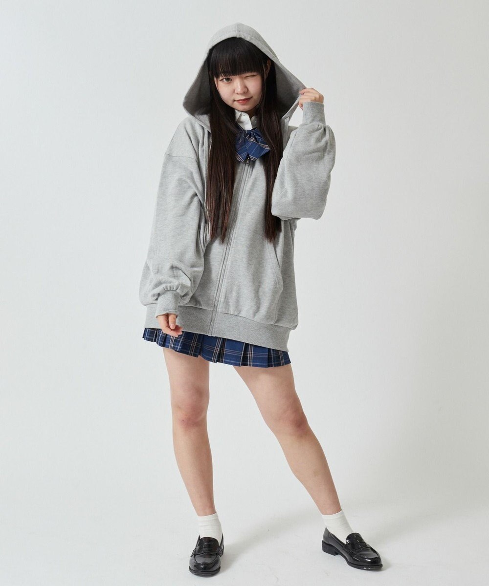 WEGO 【SCHOOLITEM】ルーズフィットジップパーカー 
