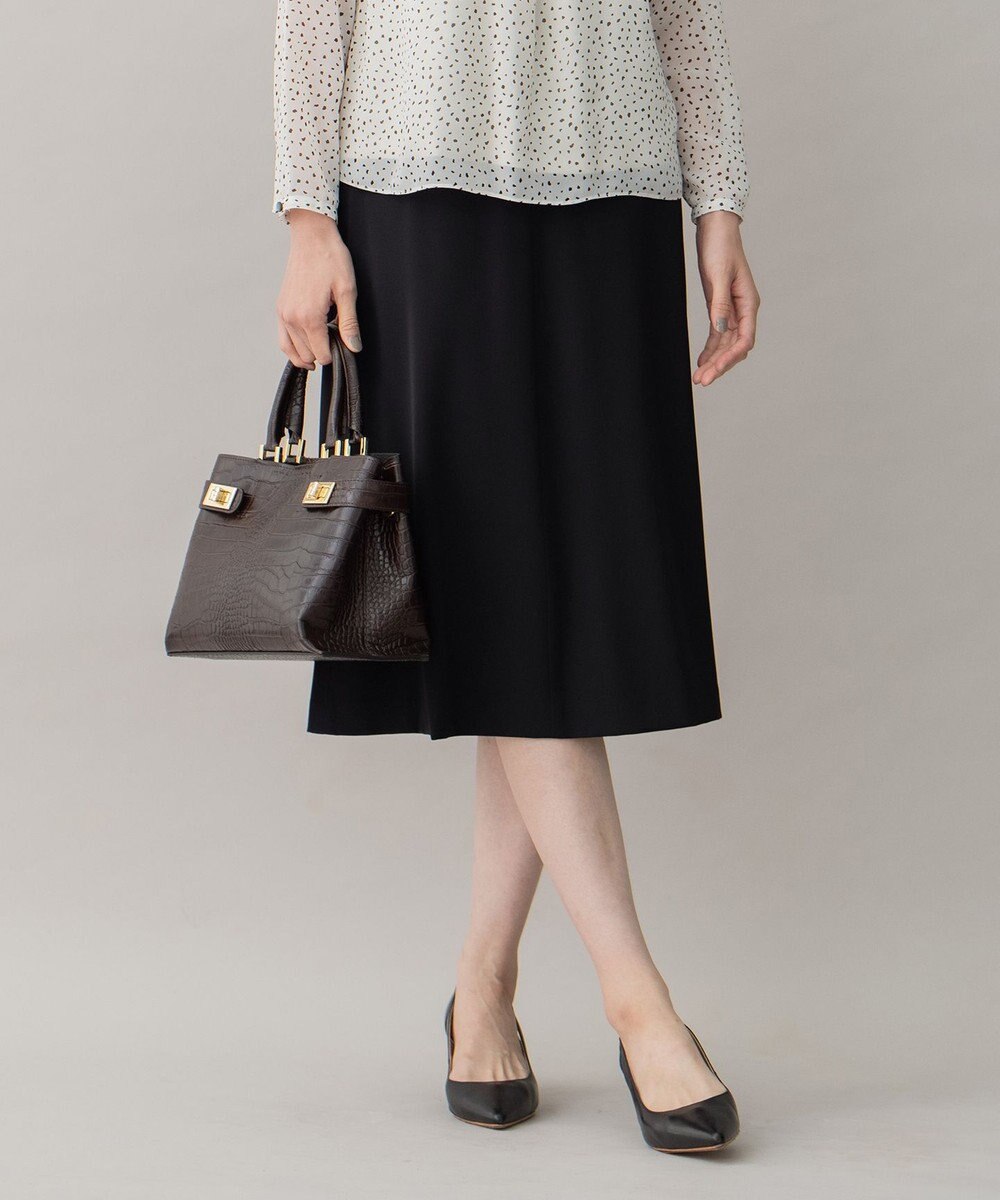 自由区 【XSサイズ～/洗える】ダブルフェイススーティング セミフレアスカート 