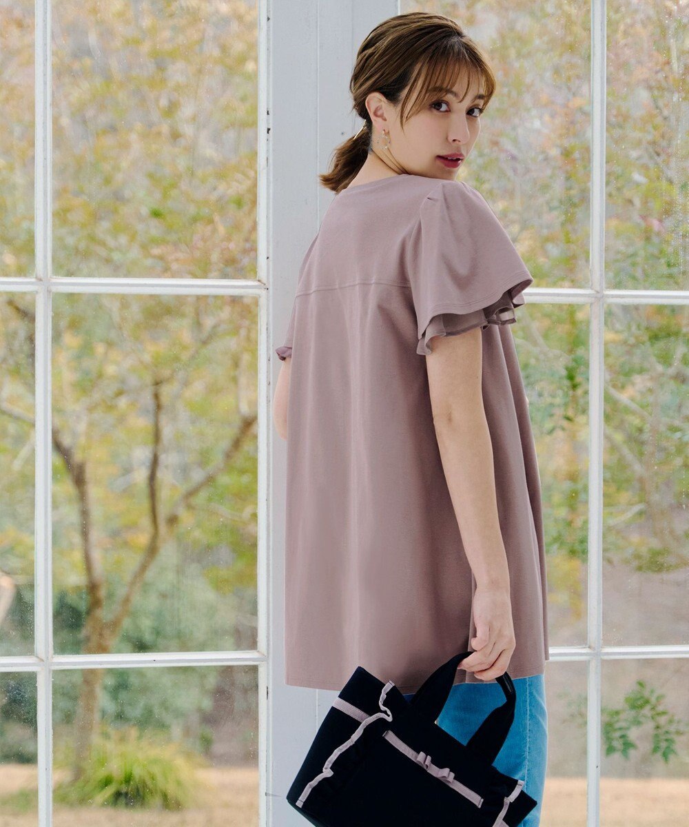 Tiaclasse 【UVケア・接触冷感】“あまラク” シフォンフレアスリーブカットソーチュニック 