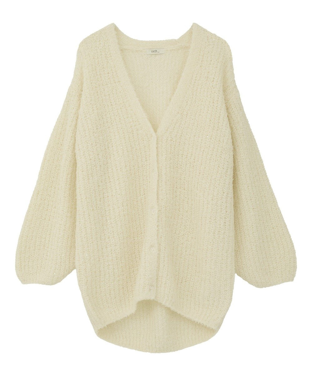 earth music&ecology スパンコールブークレカーディガン 