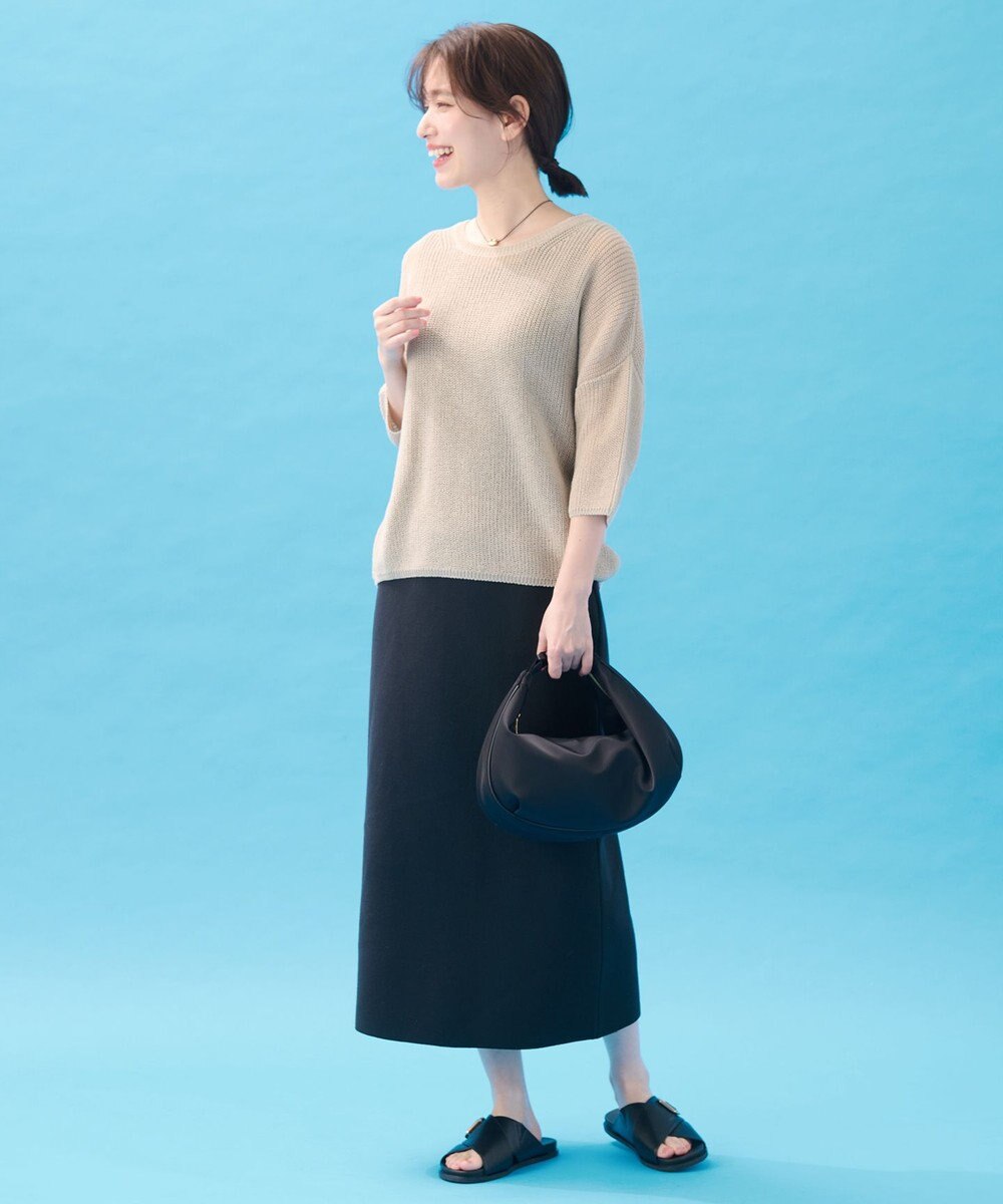 ANY 【洗濯機可/アンチピリング】ギマハーフスリーブニット 