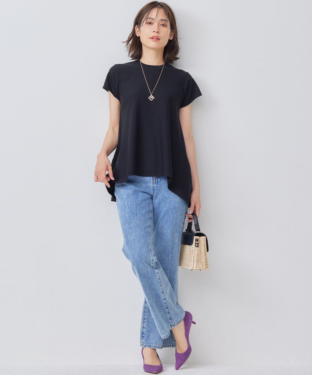 組曲 L 【WEB限定カラーあり】バックフレアニットTシャツ 