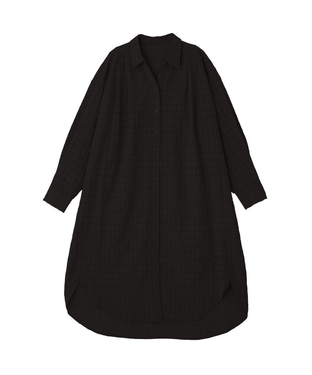 Green Parks シアーチェックシャツワンピース 