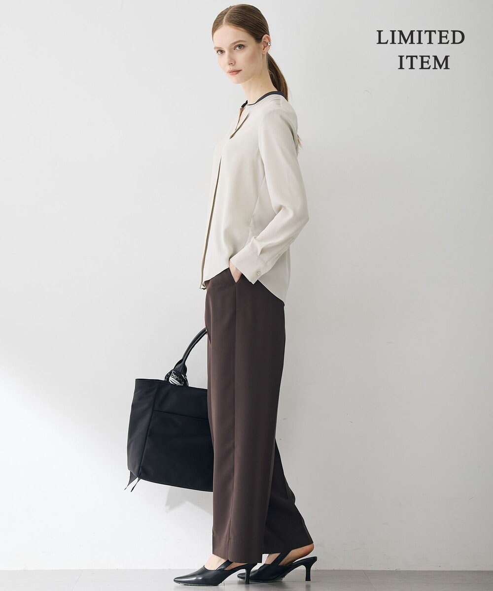 ICB L 【6/12-6/28期間限定・受注生産・WEB限定】BackSatinAmunzen キーネックブラウス 