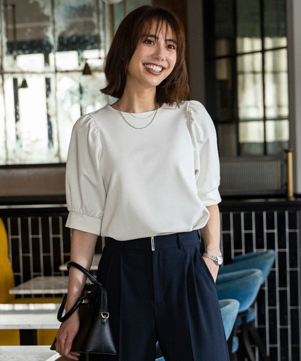 ANY SIS S シャイニーラメパフスリーブ カットソー 