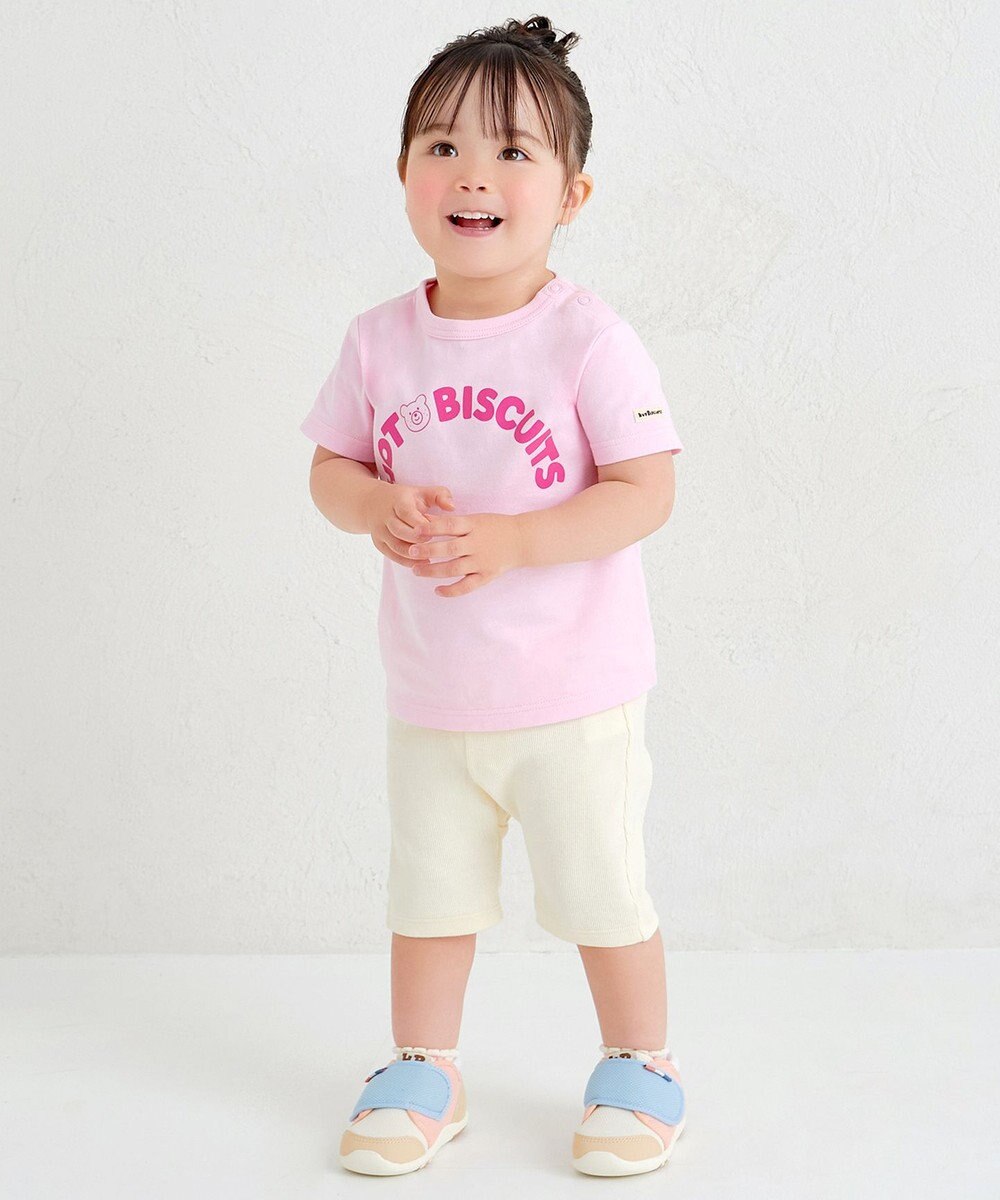 MIKI HOUSE HOT BISCUITS 【70-100cm】ロゴシリーズ 6分丈ハーフパンツ 
