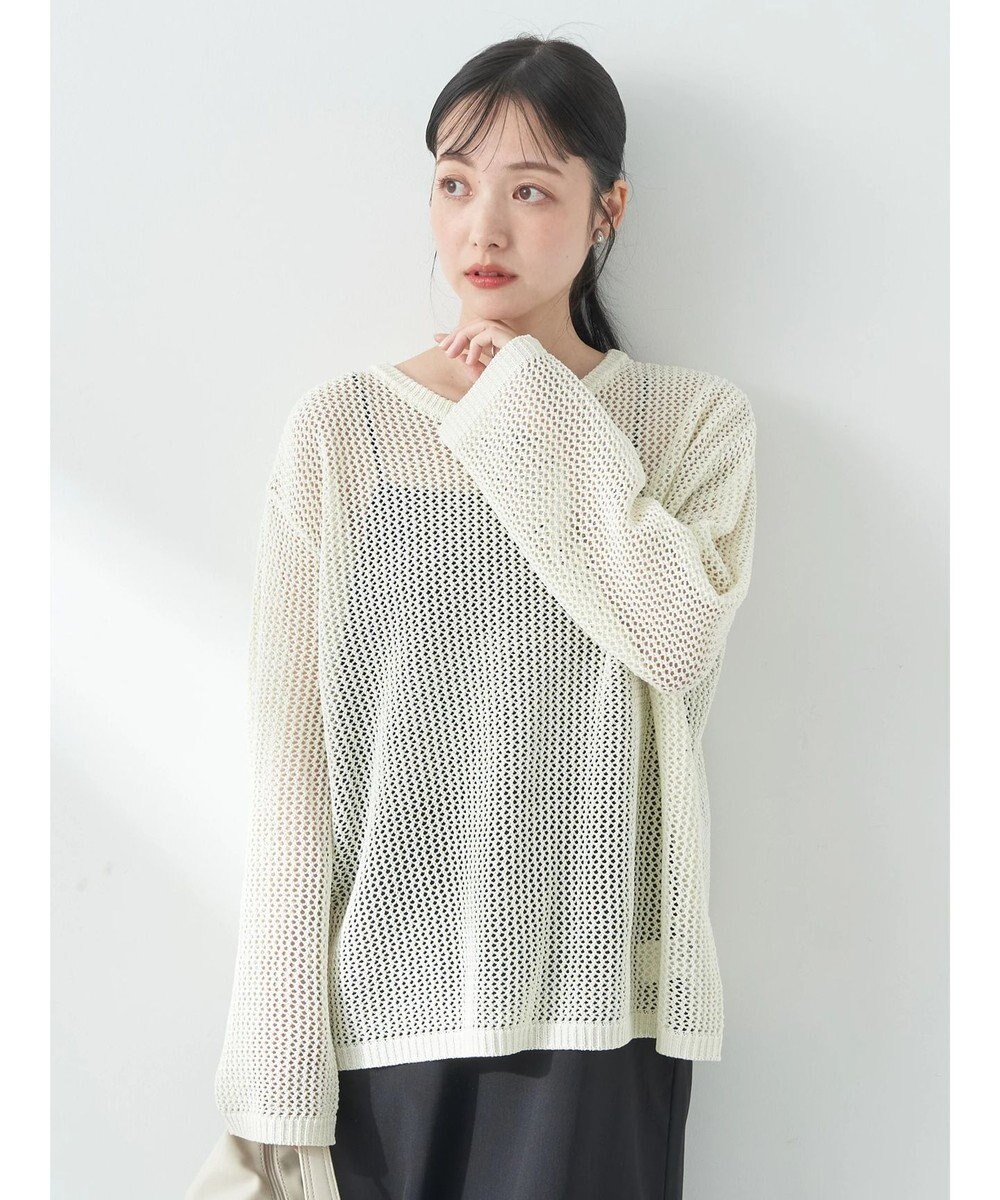 earth music&ecology ラメメッシュプルオーバー 