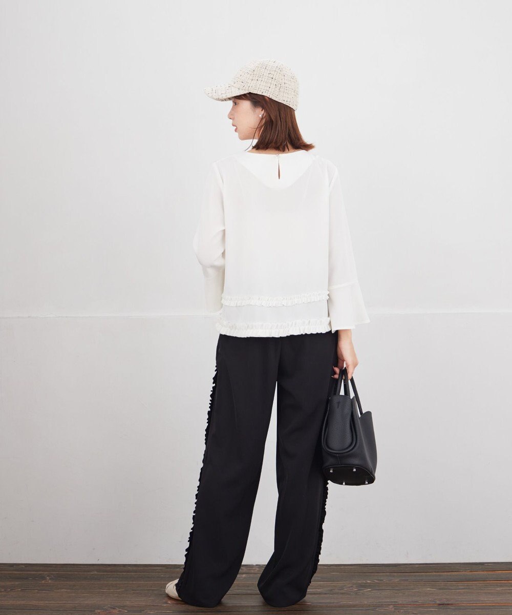 Tiaclasse 【ブラウス×パンツ2点セット】フリルデザインセットアップ 