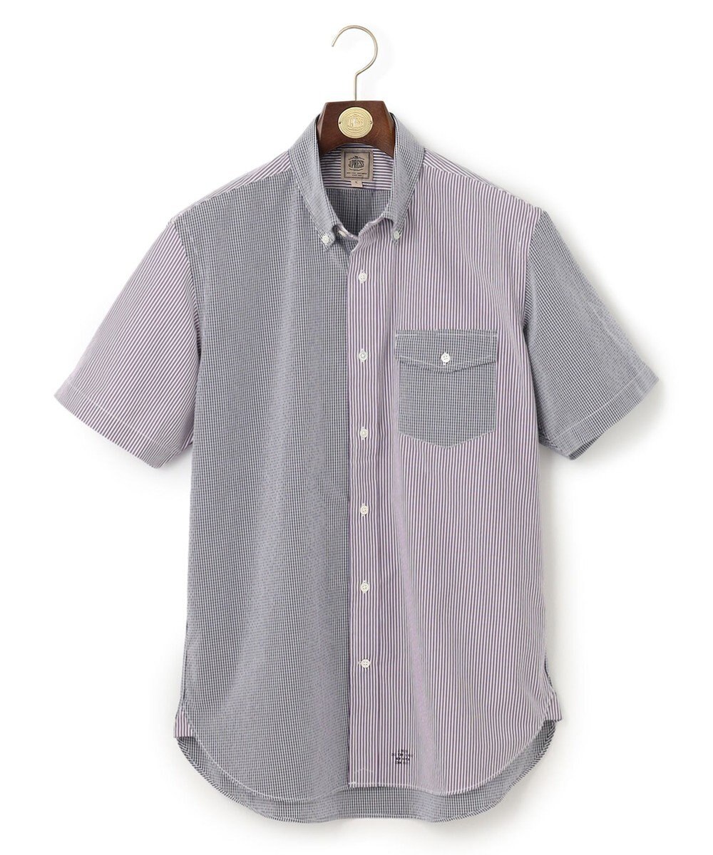 J.PRESS MEN 【クールマックス】クレイジーパターン サッカーシャツ/B.D. 