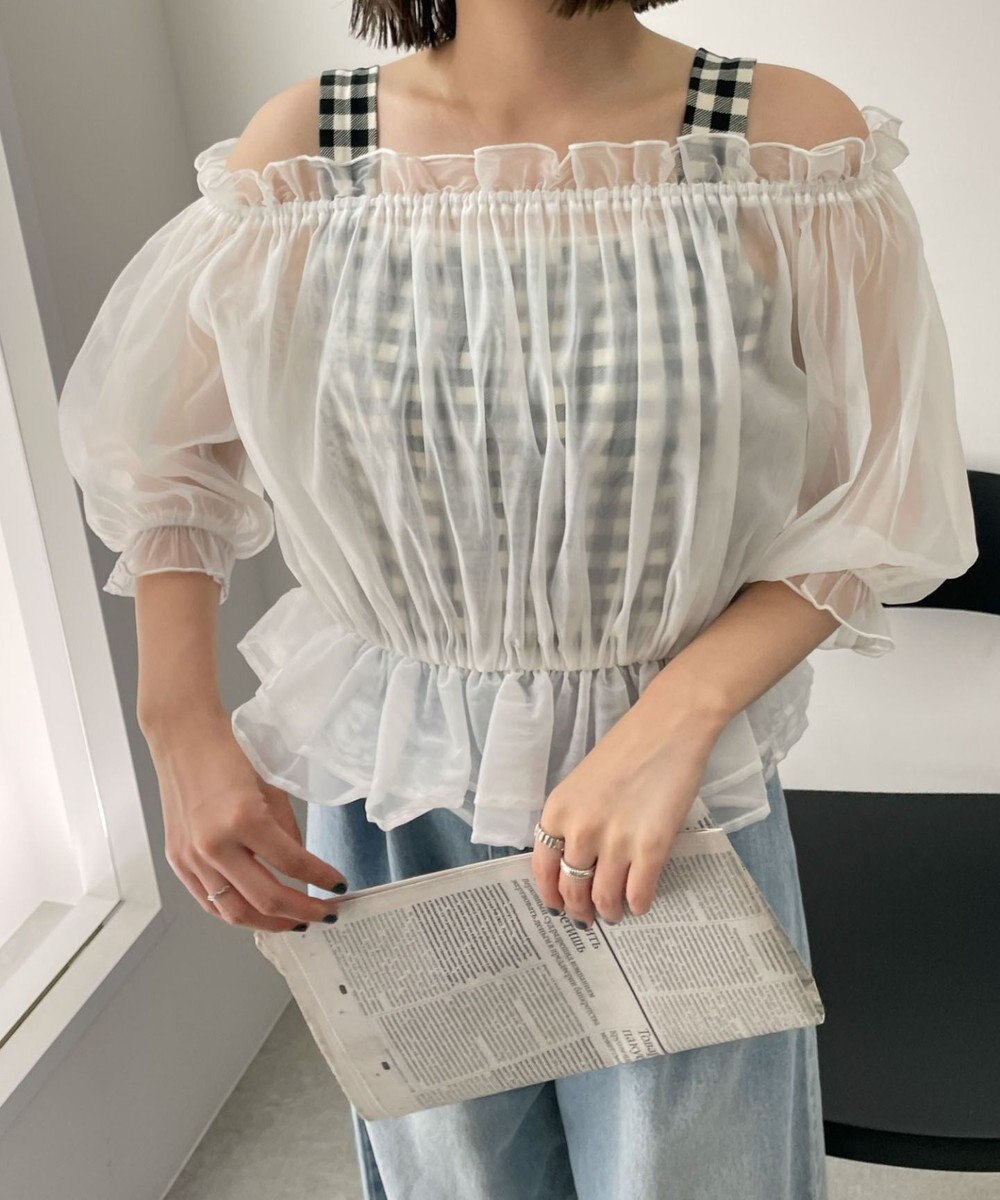 WEGO 【２点セット】キャミSETオーガンジーオフショルブラウス 