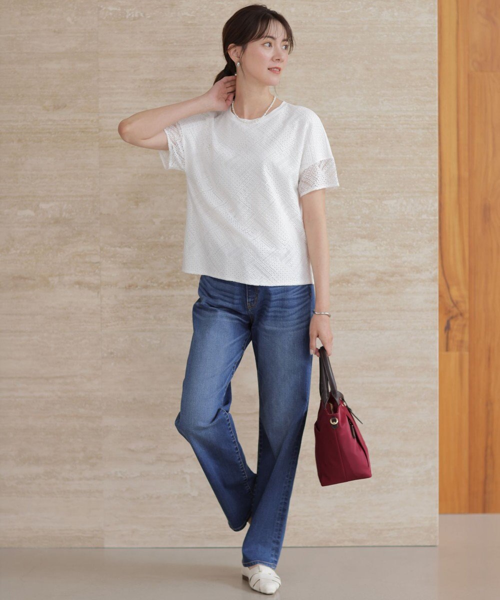 J.PRESS LADIES S 【洗える】BASIC STRETCH DENIM ボーイフィット デニム 