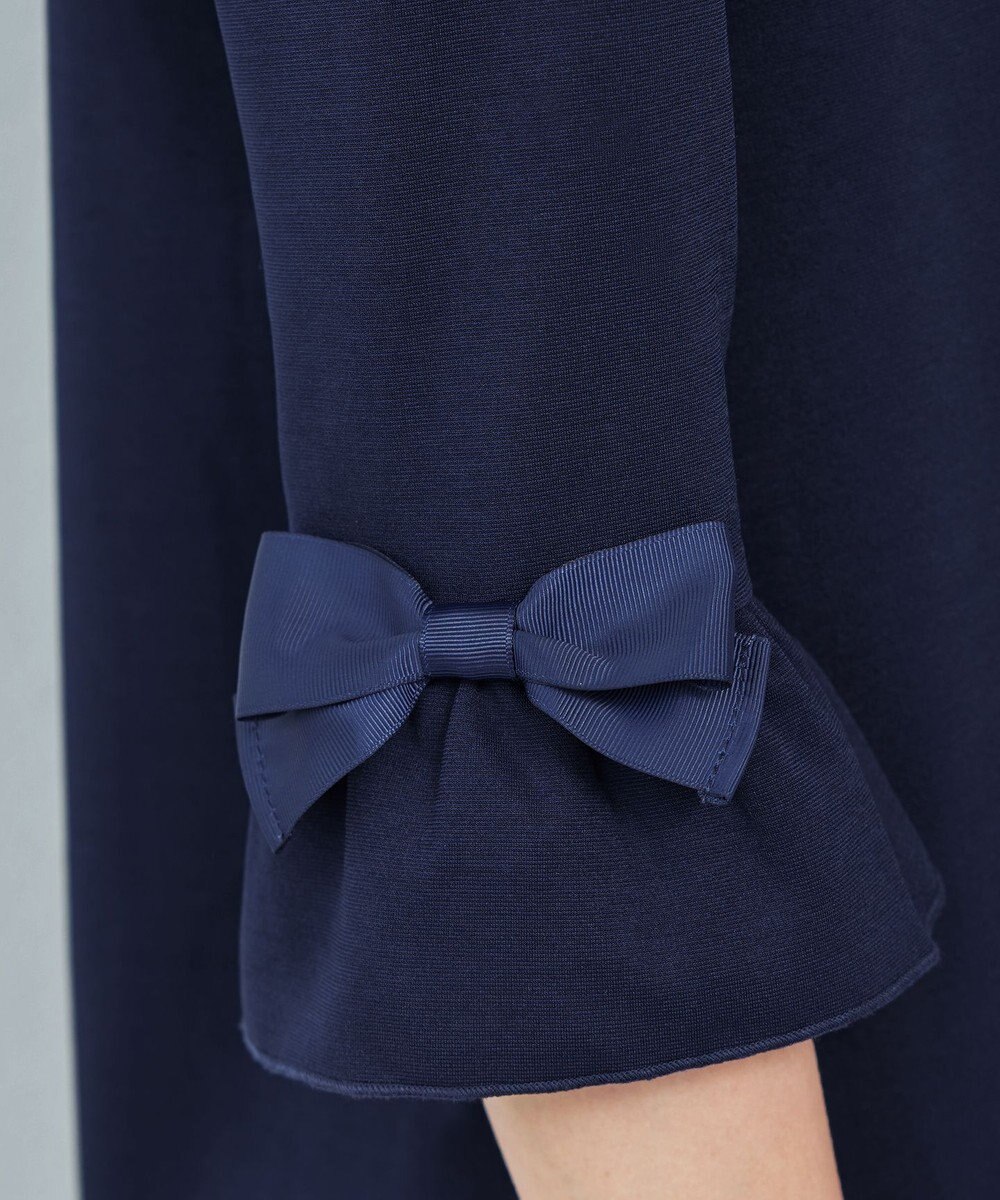 Tiaclasse 【洗える】グログランリボン付きフリル袖チュニック 