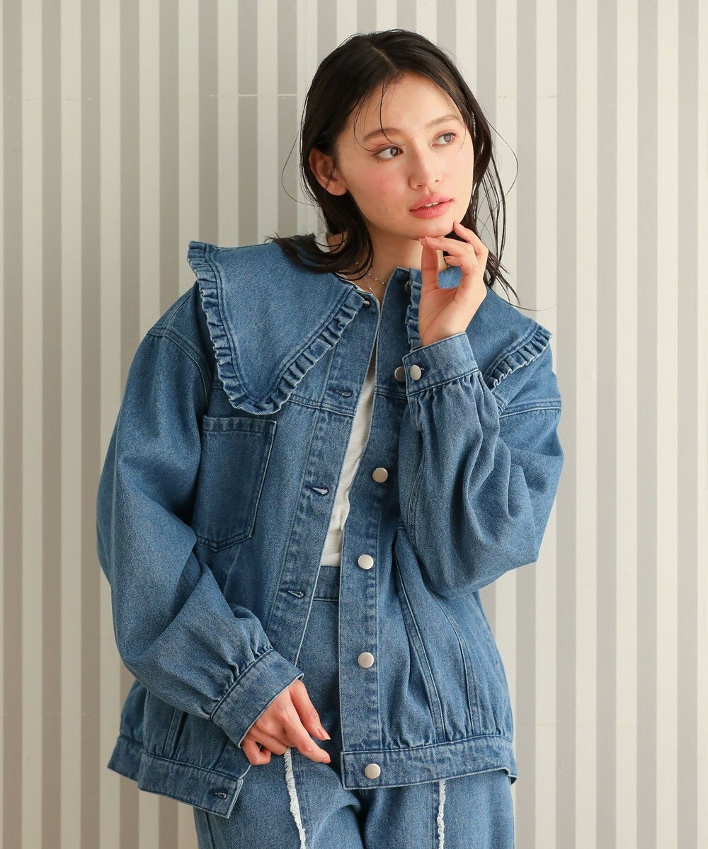 Green Parks ・ＤＯＵＢＬＥ　ＦＬＡＧＳ　フリルカラーＧジャン 