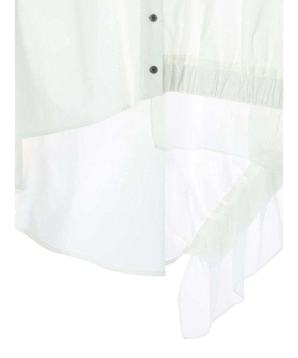 YECCA VECCA シアーMIXアシメシャツ 