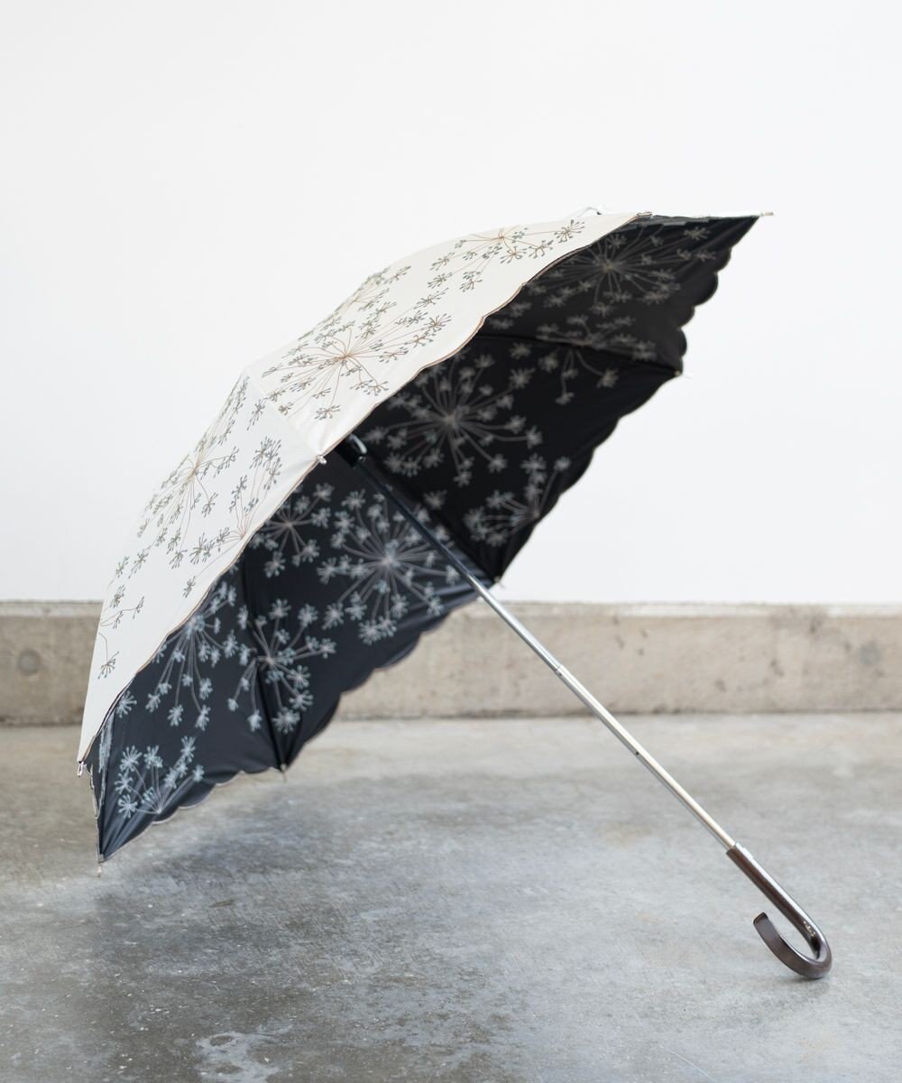 AND WOOL 〈一級遮光生地・晴雨兼用〉フェンネル刺繍の日傘 （長傘タイプ） 