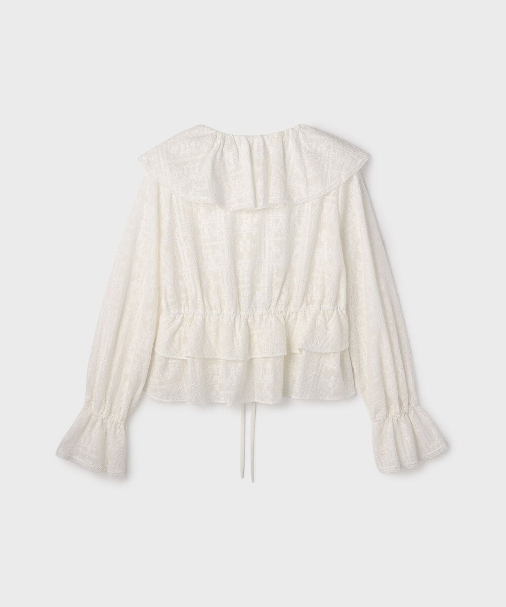 GRACE CONTINENTAL エンブロイダリーフリルブラウス 