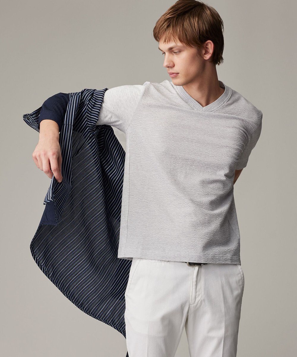 JOSEPH ABBOUD 【キングサイズ・2WAY/】ライトリバーシブルストライプシャツ 