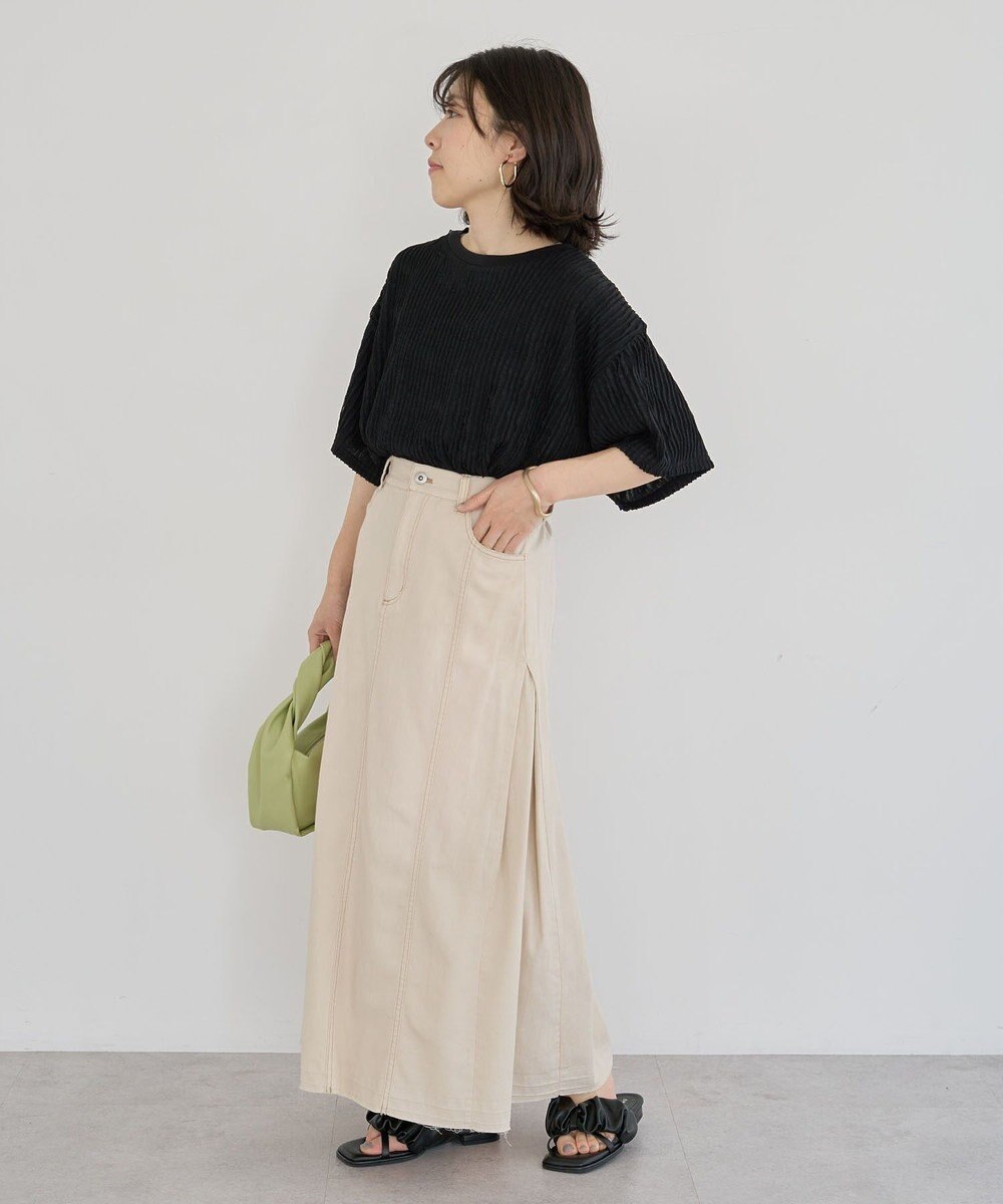 Green Parks ライトデニムサイドタックスカート 