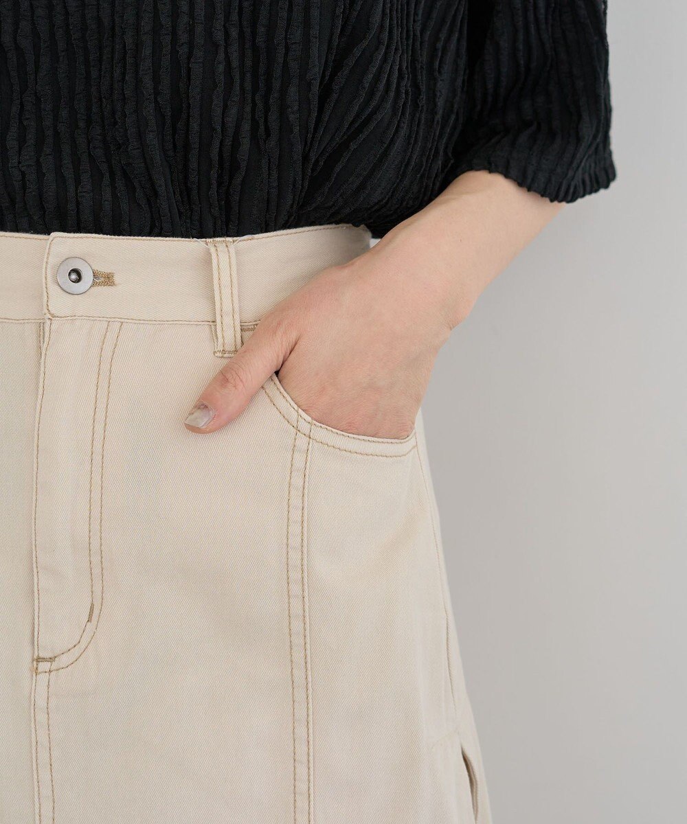 Green Parks ライトデニムサイドタックスカート 