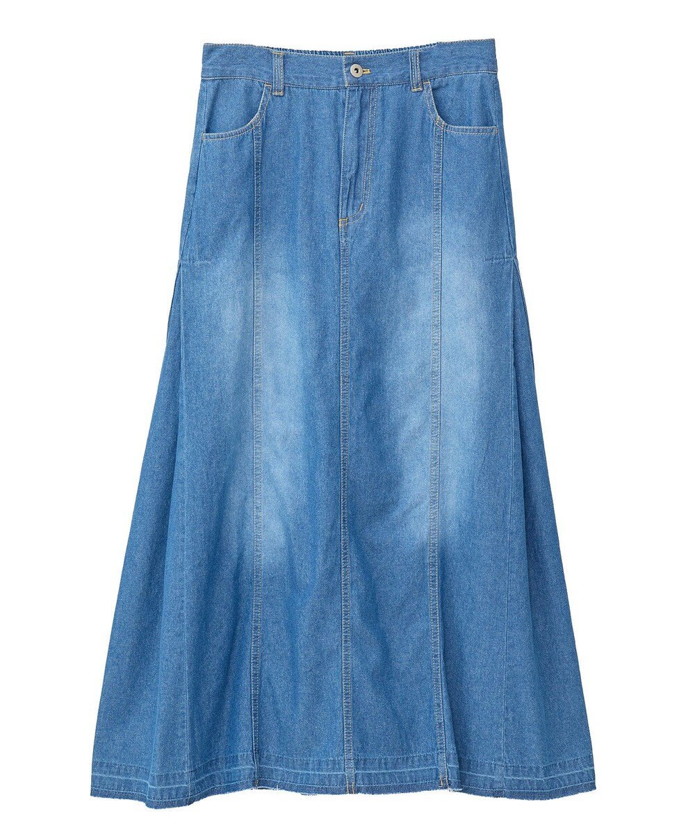 Green Parks ライトデニムサイドタックスカート 