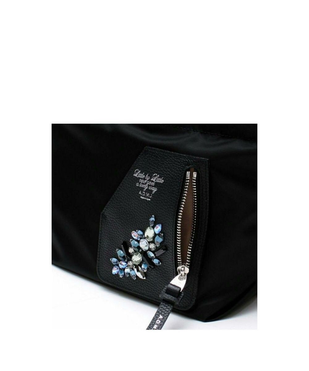 A.D.M.J. 【撥水】デービス/スワロフスキー・クリスタル　ライダースファスナートート 