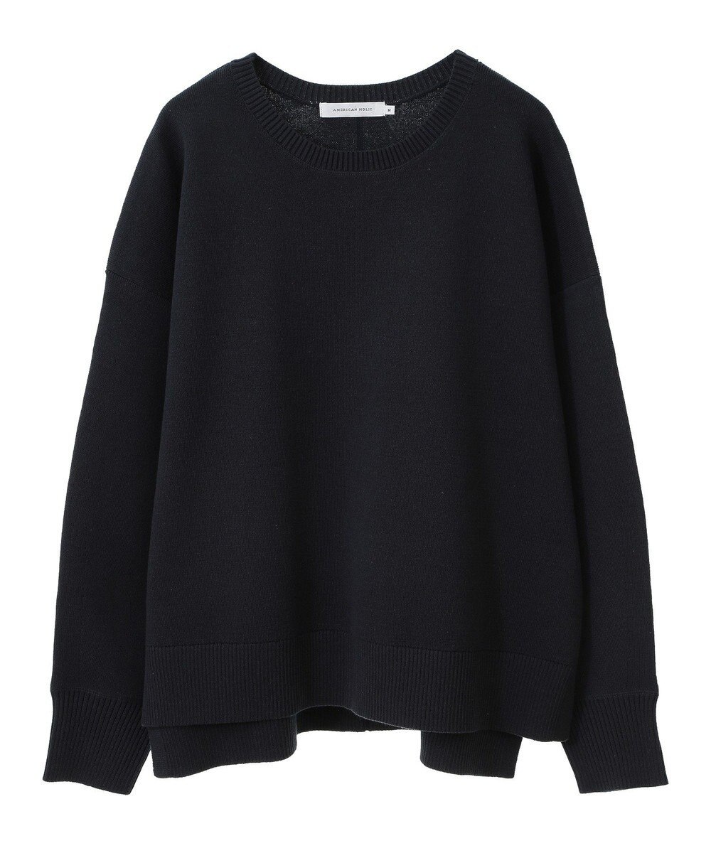 AMERICAN HOLIC 袖ボリュームサイドスリットニットプルオーバー 