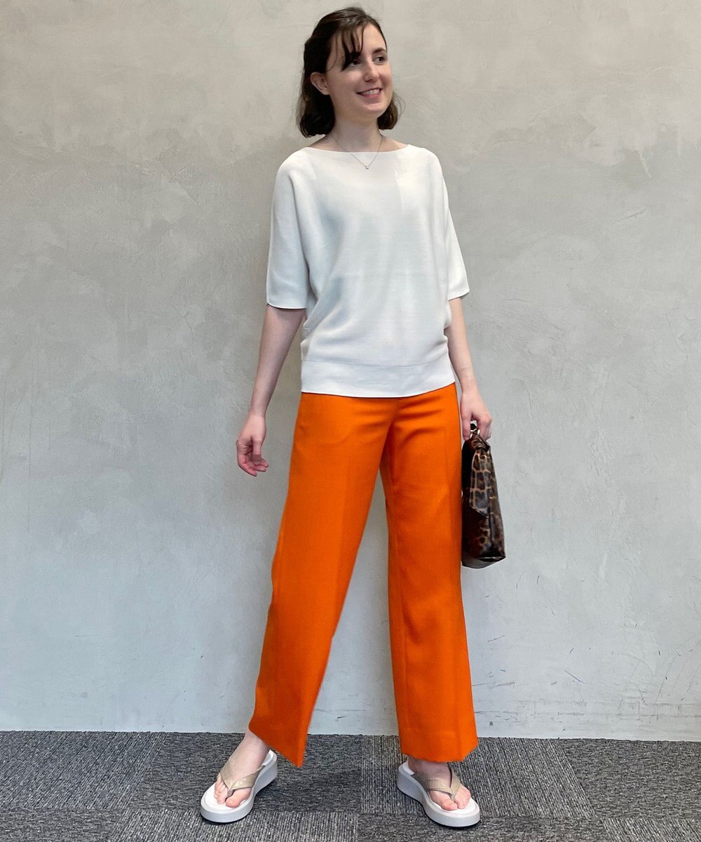 自由区 【洗える】コットンストレッチホールガーメント プルオーバー ニット 