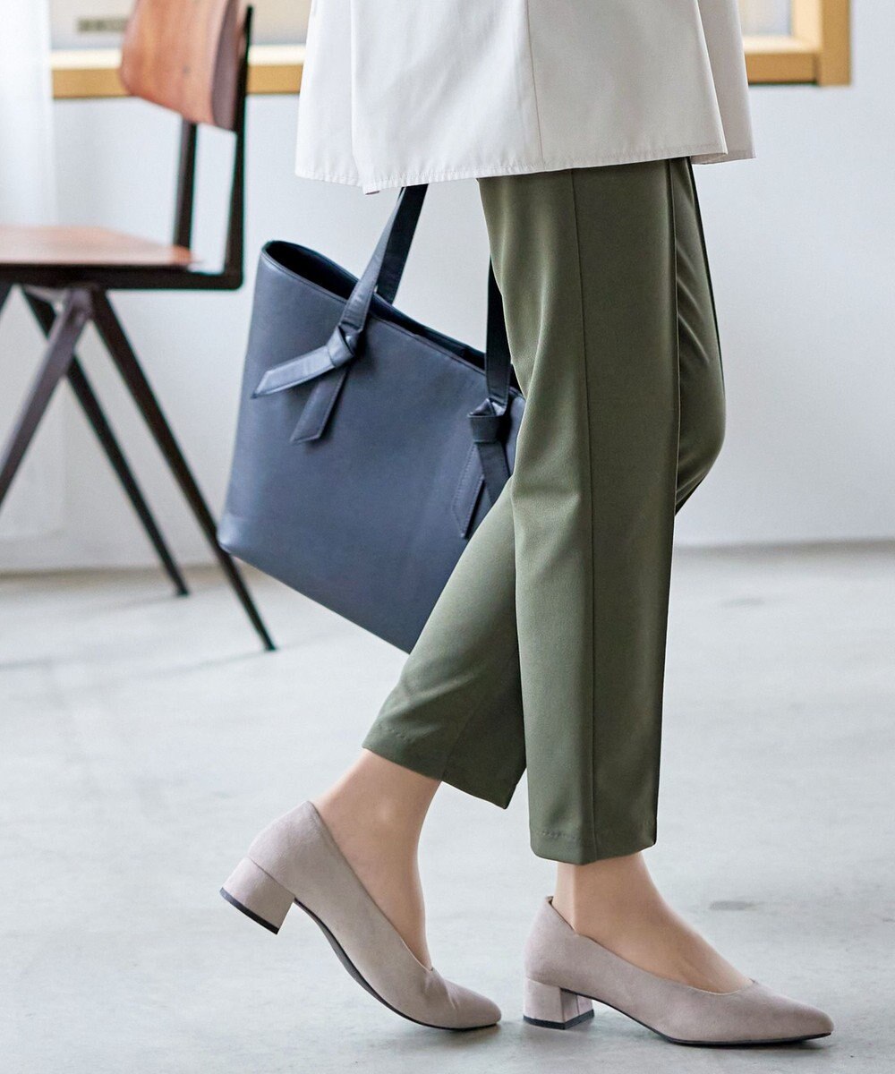 Tiaclasse 【安田美沙子さん着用・日本製・洗える】ジョーゼットピンタックテーパードパンツ 