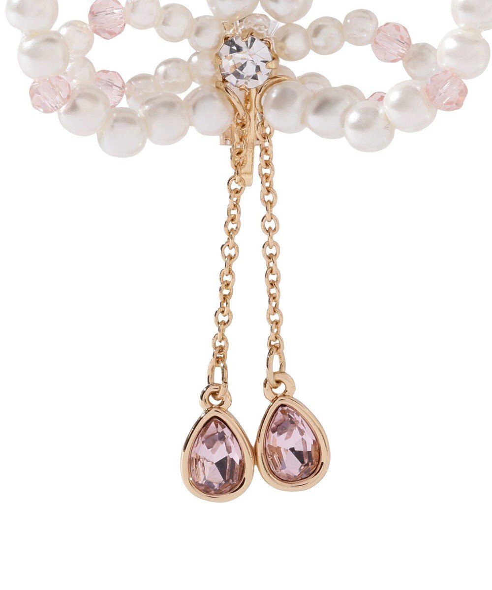 Maison de FLEUR パールリボンビジューイヤリング 