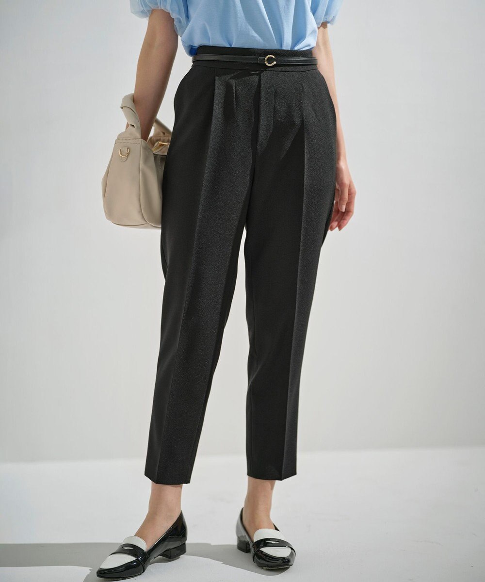 組曲 S 【美シルエット・ストレッチ・シワになりにくい】オシャクロス テーパードパンツ 